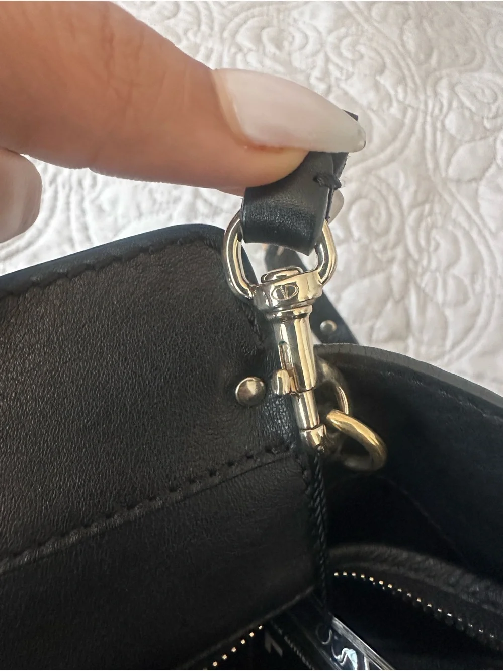 Valentino Garavani Black Leather Rockstud Purse